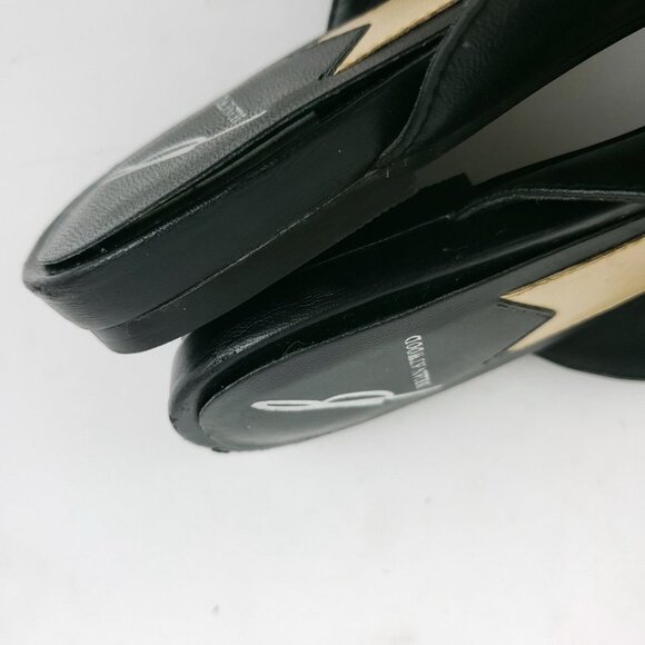 BRIAN ATWOOD Sonja Mules Black Pointed Toe Embossed Leahter Size 6.5 - Picture 10 of 10